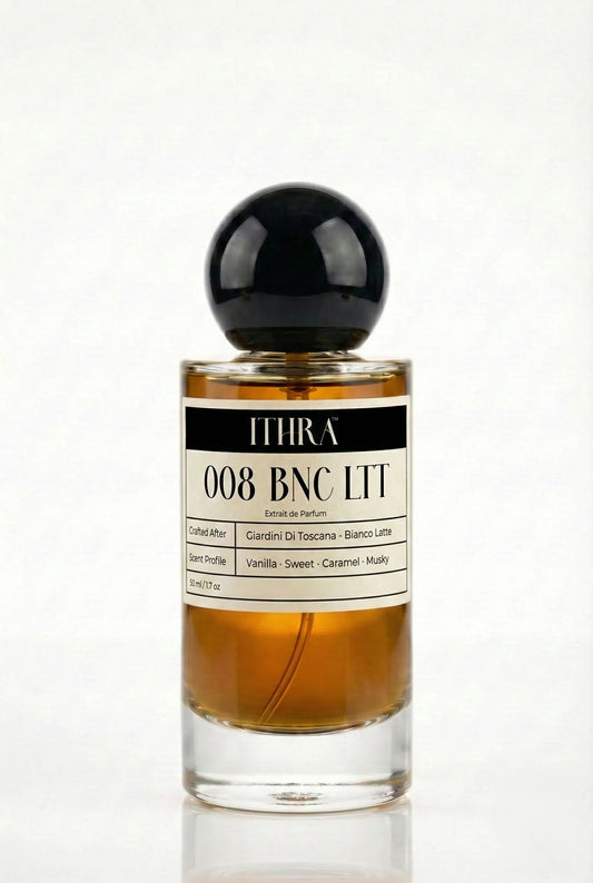 008 BNC LTT sweet caramel vanilla gourmand unisex perfume by Ithra, soft and comforting