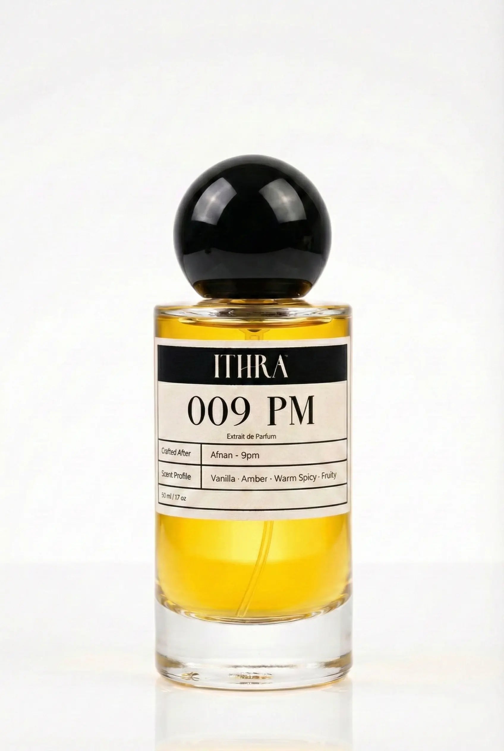 009 PM warm spicy amber perfume for men by Ithra Perfumes, deep and sensual