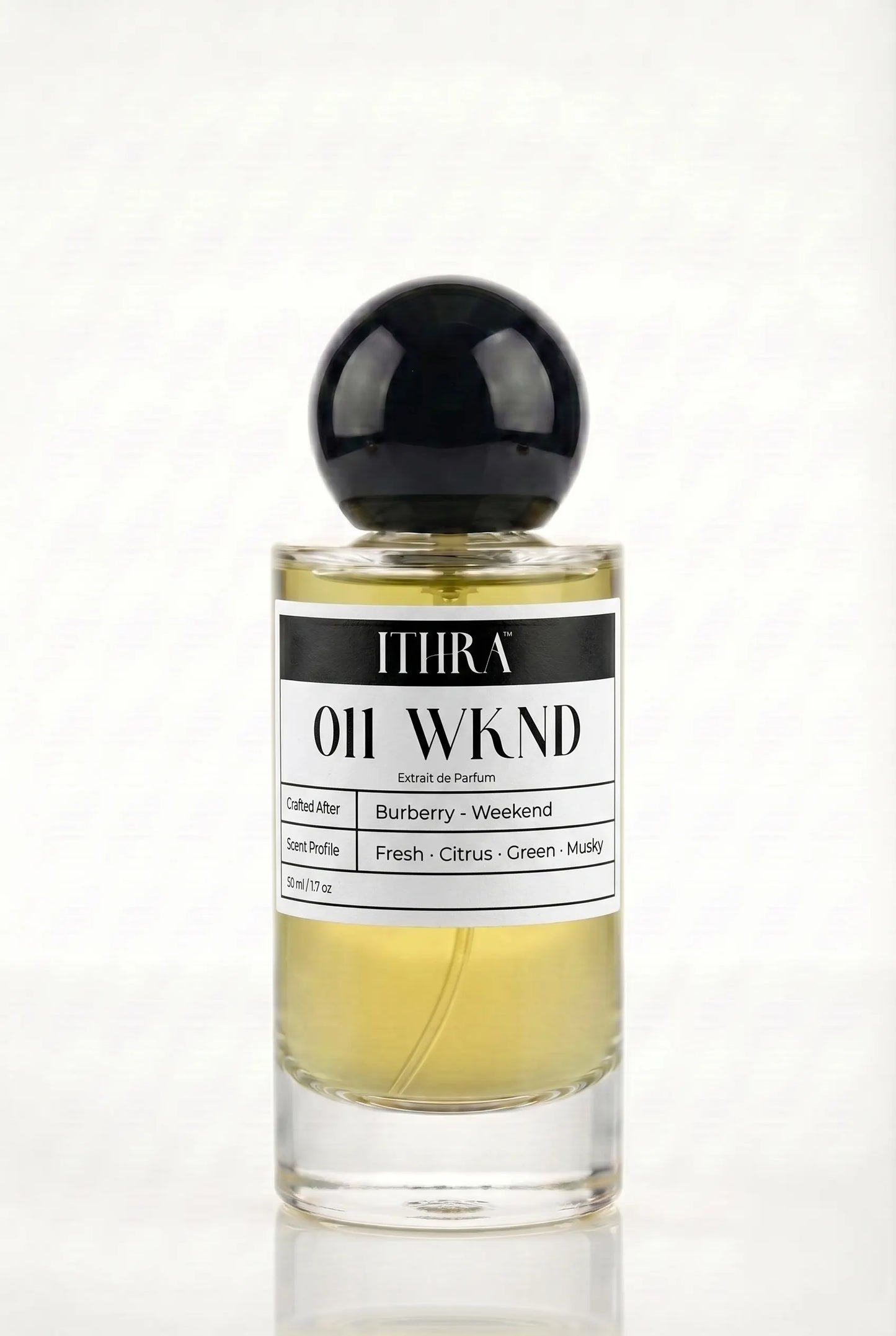 011 WKND citrus fresh green musky men's fragrance by Ithra Perfumes, bright and casual