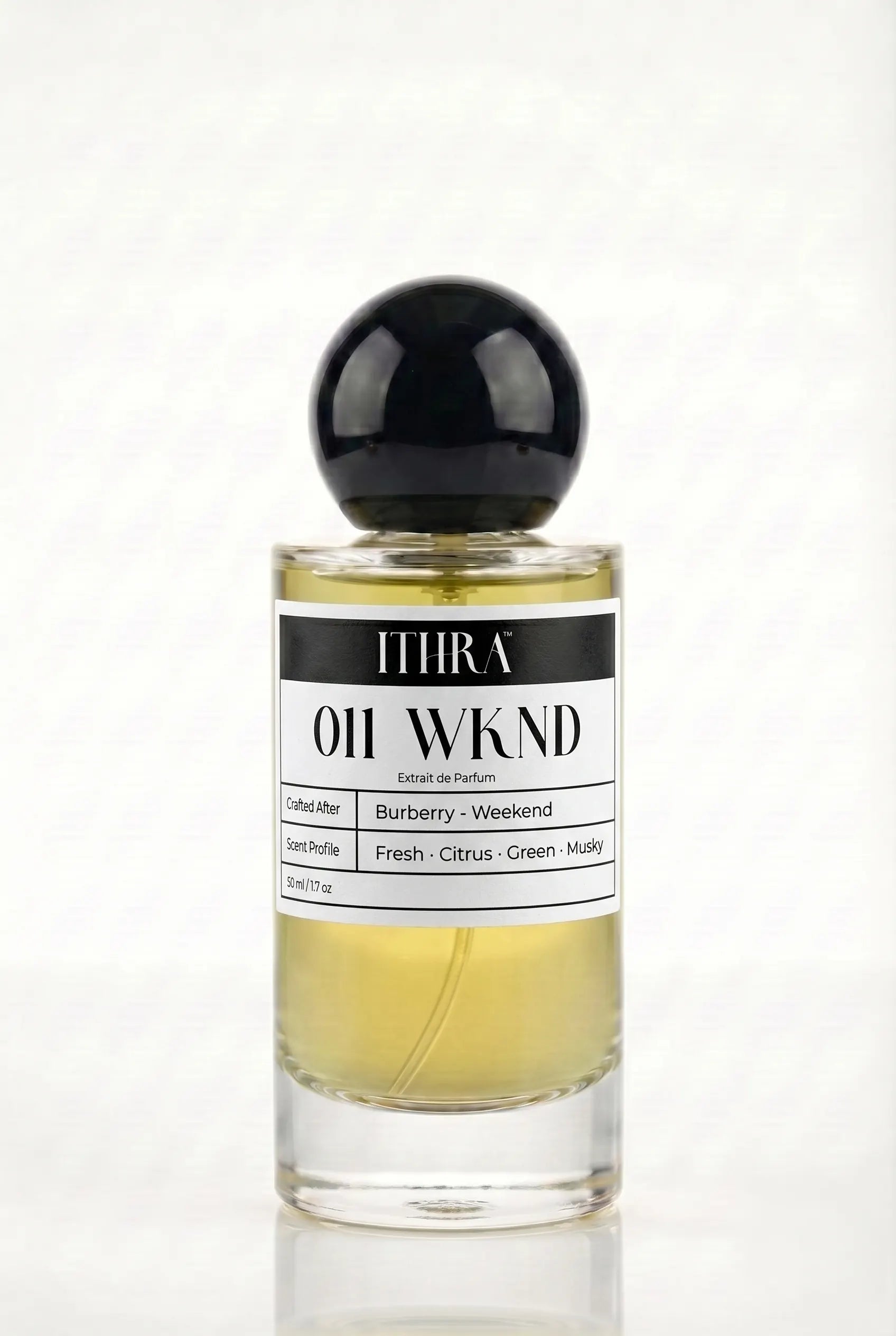 011 WKND citrus fresh green musky men's fragrance by Ithra Perfumes, bright and casual