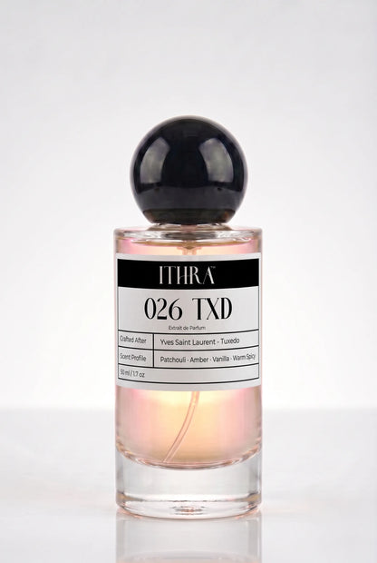 026 TXD patchouli rose amber warm spicy unisex perfume by Ithra, elegant and sensual