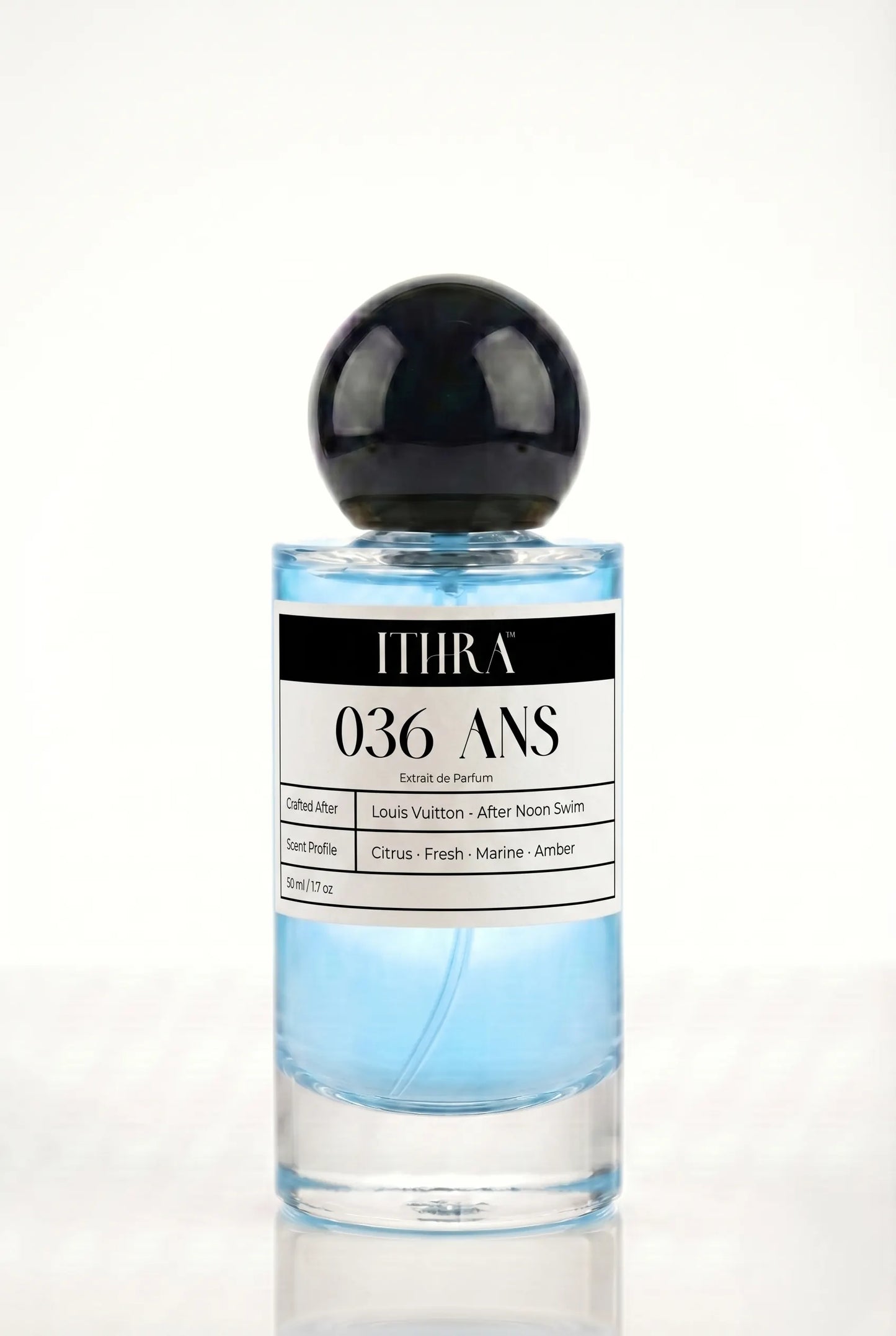 036 ANS citrus marine amber unisex fragrance by Ithra Perfumes, bright and sun-warmed