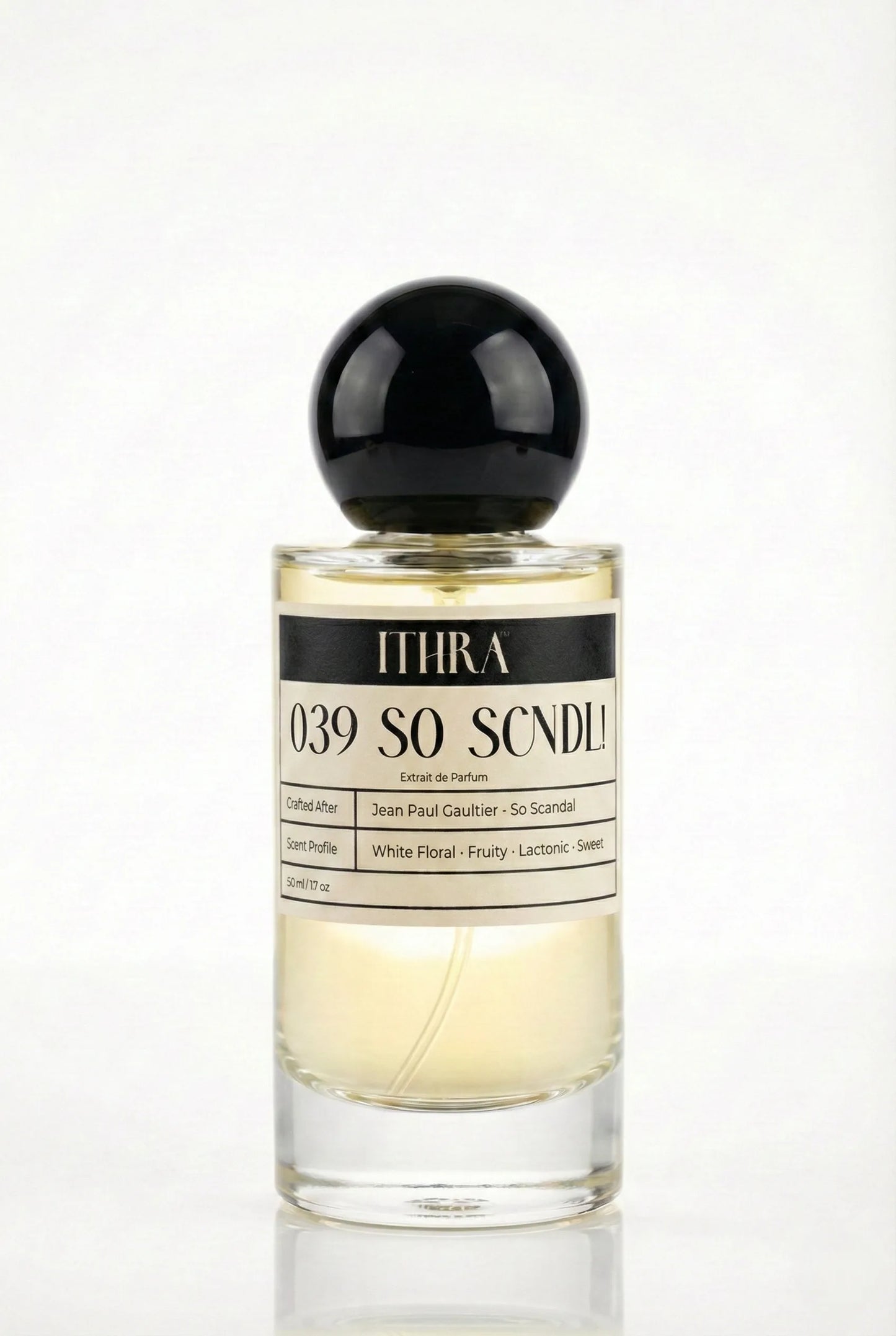 039 SO SCNDL sweet fruity lactonic perfume for women by Ithra, vibrant and playful