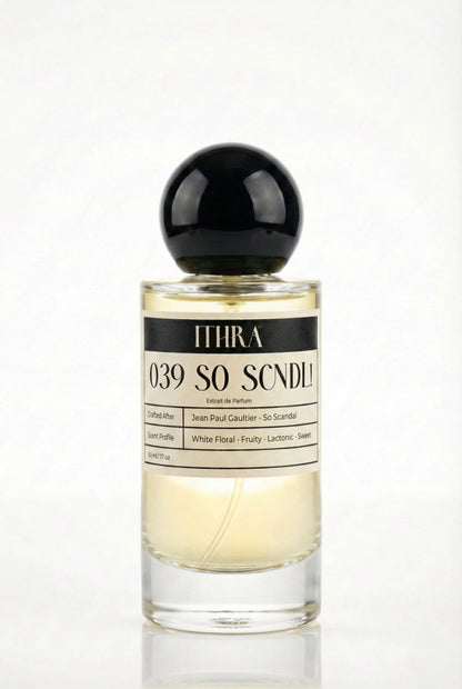039 SO SCNDL sweet fruity lactonic perfume for women by Ithra, vibrant and playful