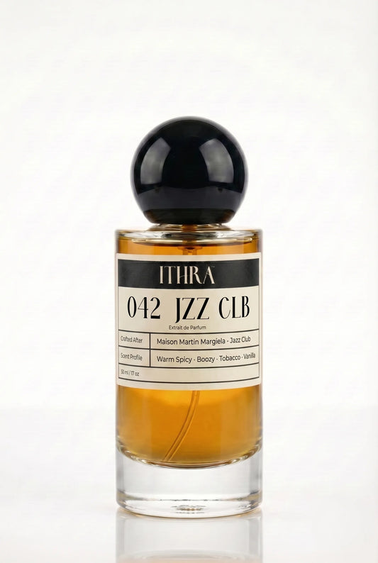 042 JZZ CLB boozy tobacco vanilla warm spicy men's perfume by Ithra, smoky and intimate