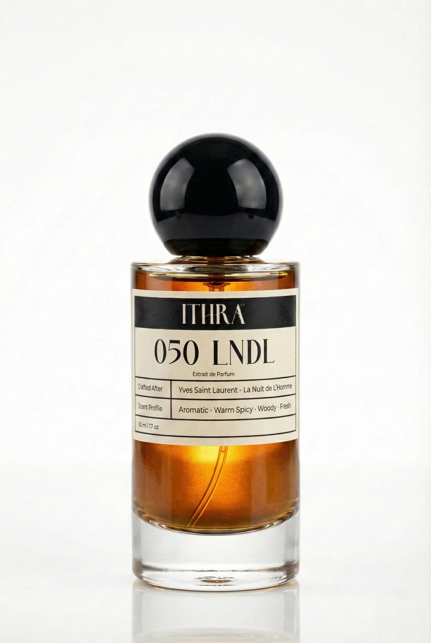 050 LNDL fresh warm spicy woody perfume for men by Ithra Perfumes, sensual and modern