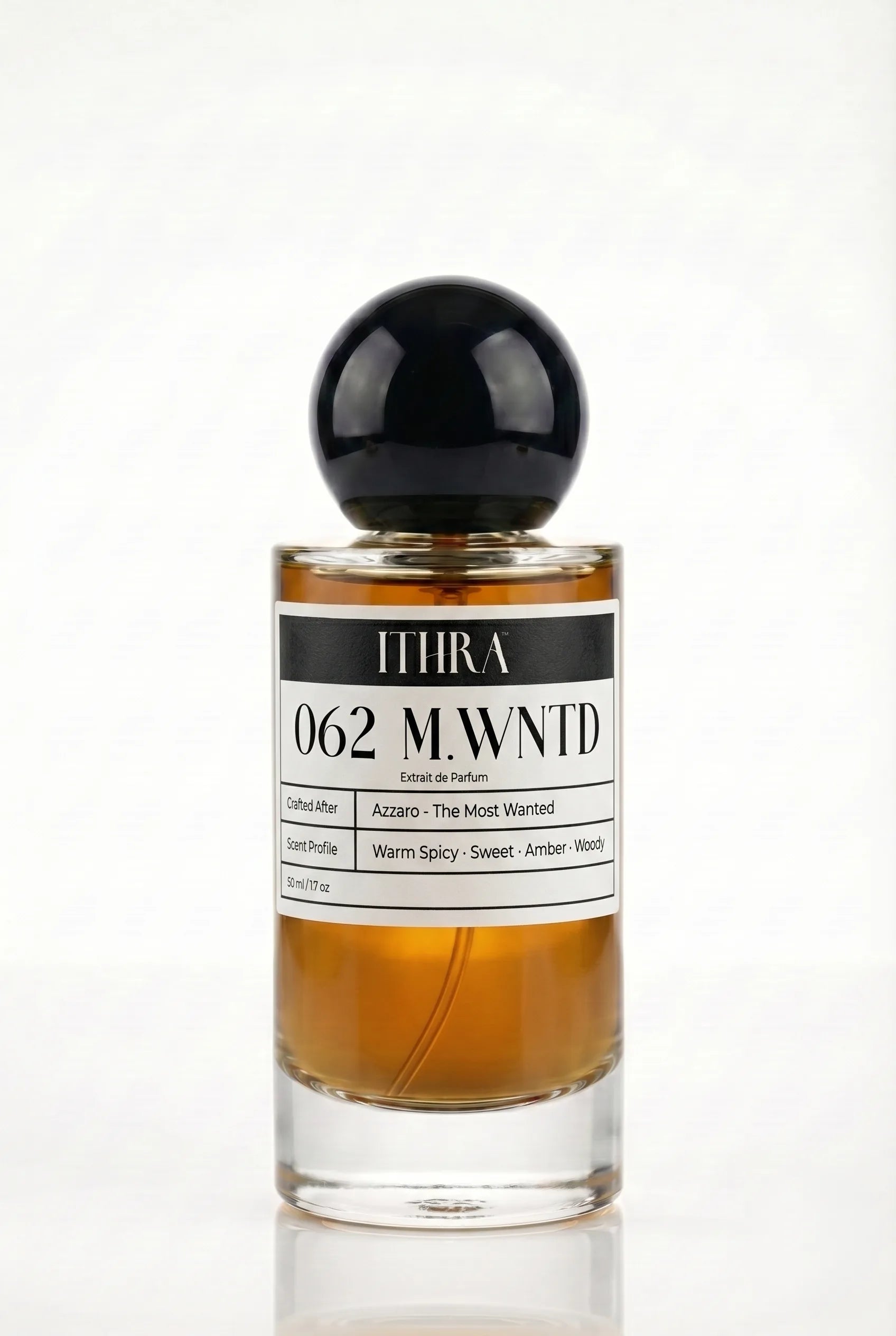 62 M.WNTD amber sweet warm spicy oriental men's fragrance by Ithra Perfumes, bold and magnetic