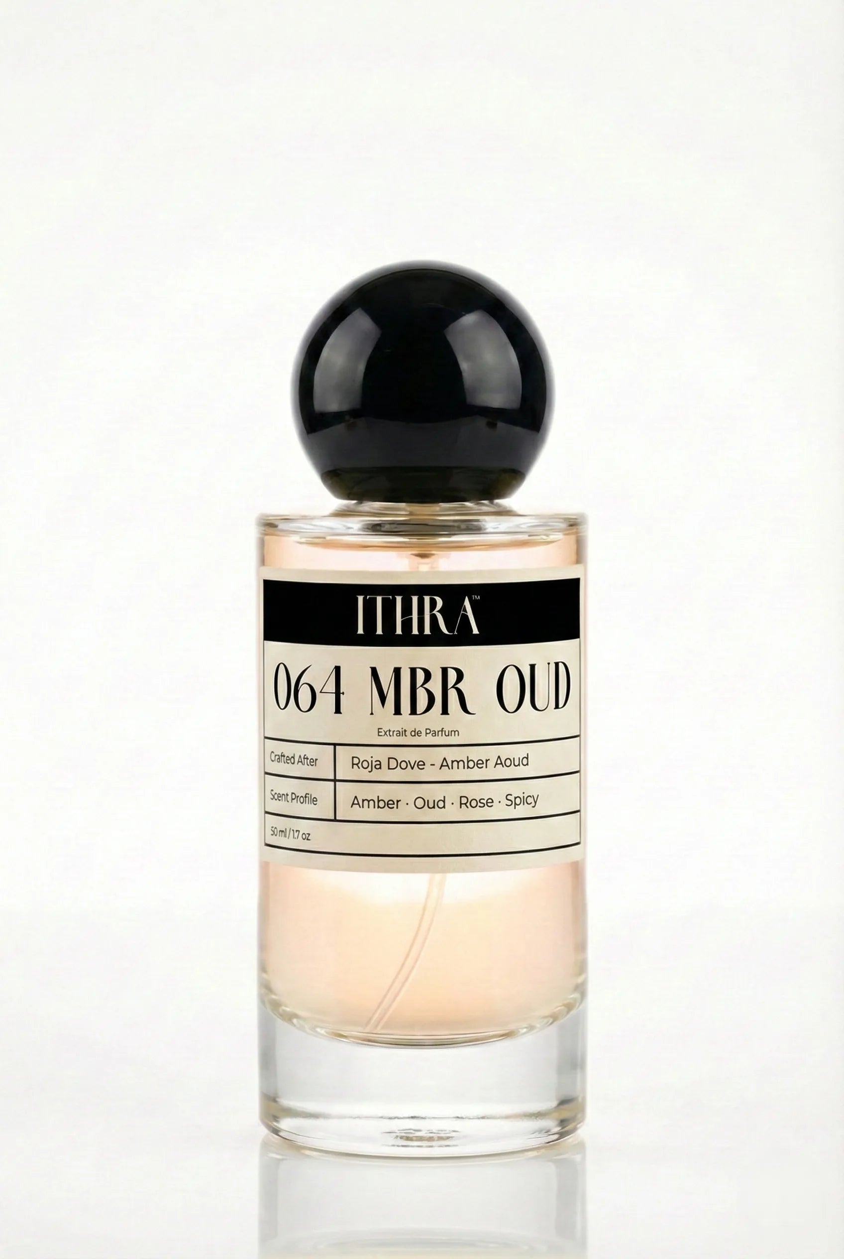 064 MBR OUD Unisex amber rose oriental spicy perfume by Ithra Perfumes, opulent and expressive