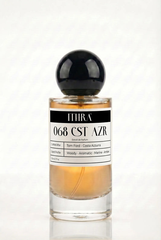 068 CST AZR seaweed salty aromatic woody unisex perfume by Ithra, coastal and sun-warmed