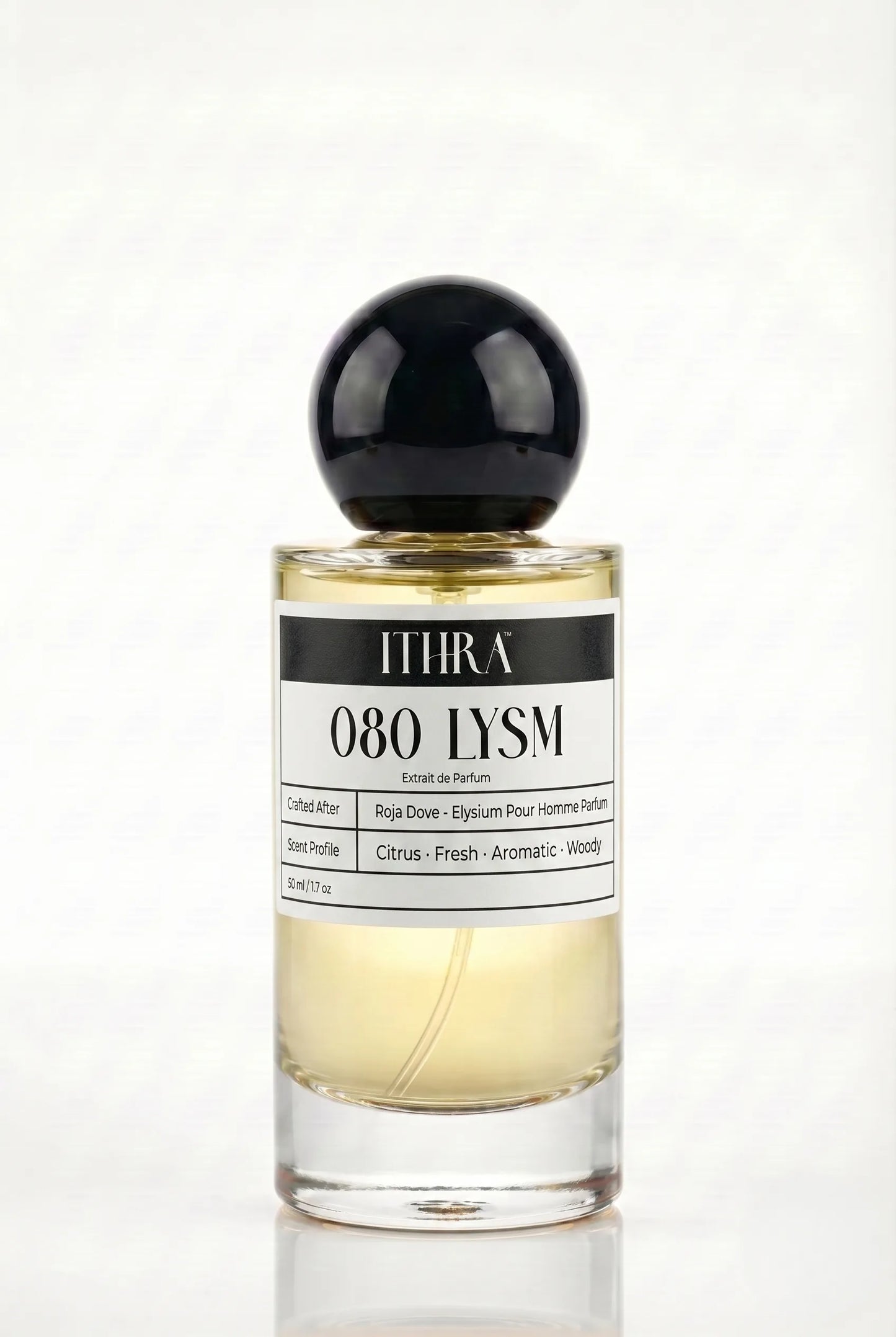 080 LYSM citrus aromatic fresh woody men's fragrance by Ithra Perfumes, vivid and refined