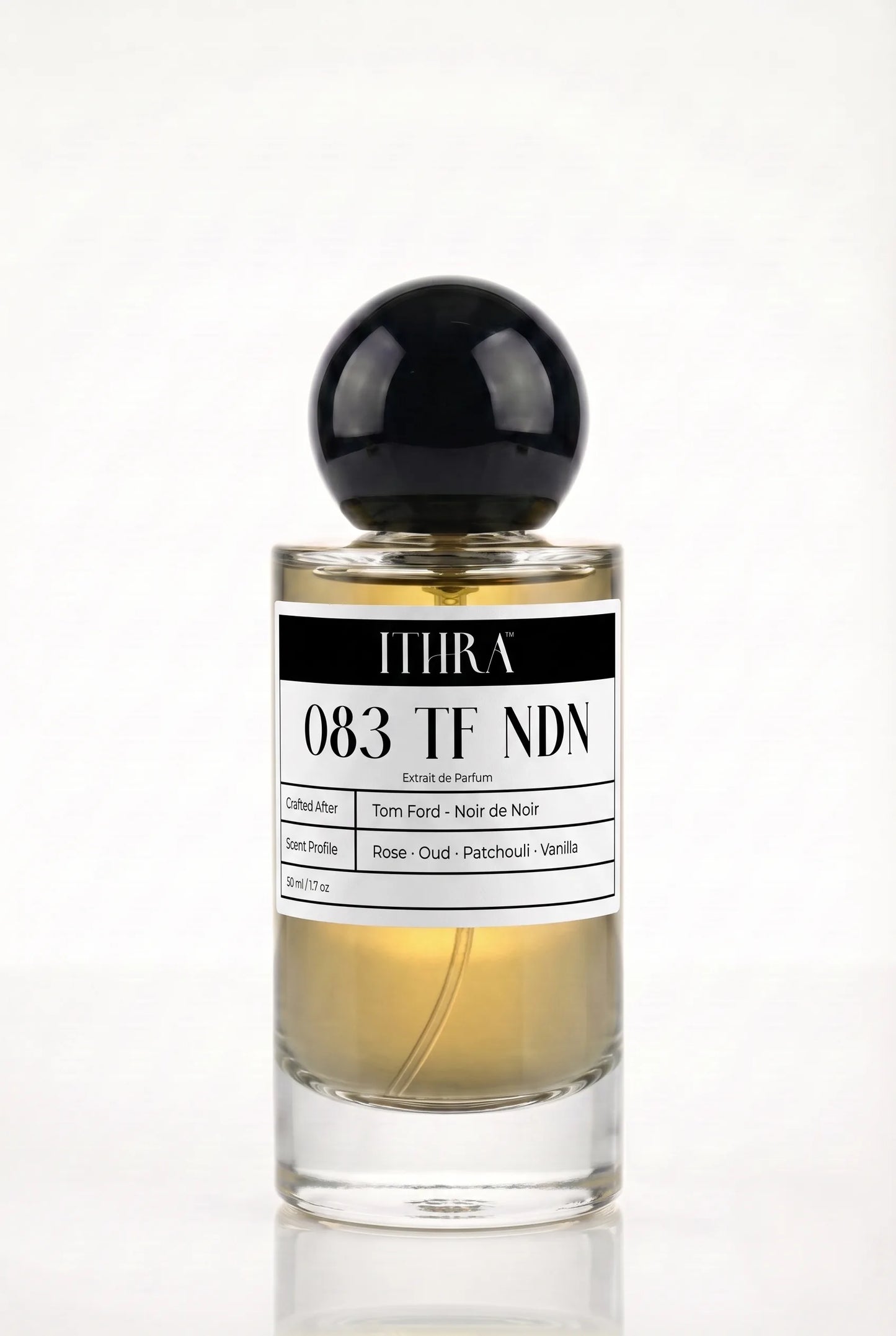 083 TF NDN rose oud patchouli vanilla unisex perfume by Ithra, opulent and shadowy