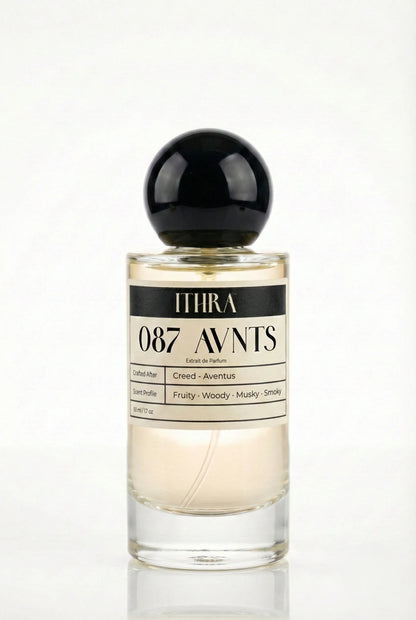 087 AVNTS fruity woody smoky musky perfume for men by Ithra, bold and adventurous
