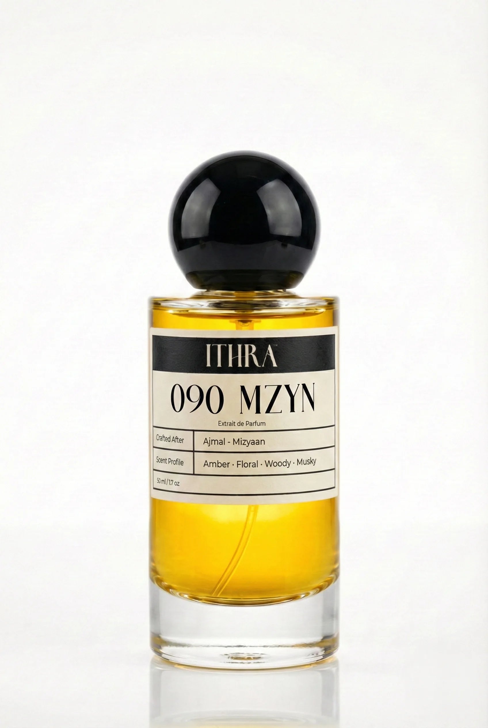090 MZYN floral musky amber woody unisex perfume by Ithra, warm and sensual