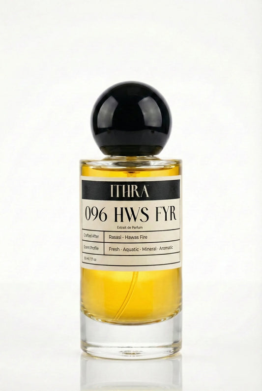 096 HWS FYR aquatic aromatic fresh mineral unisex perfume by Ithra, crisp and elemental