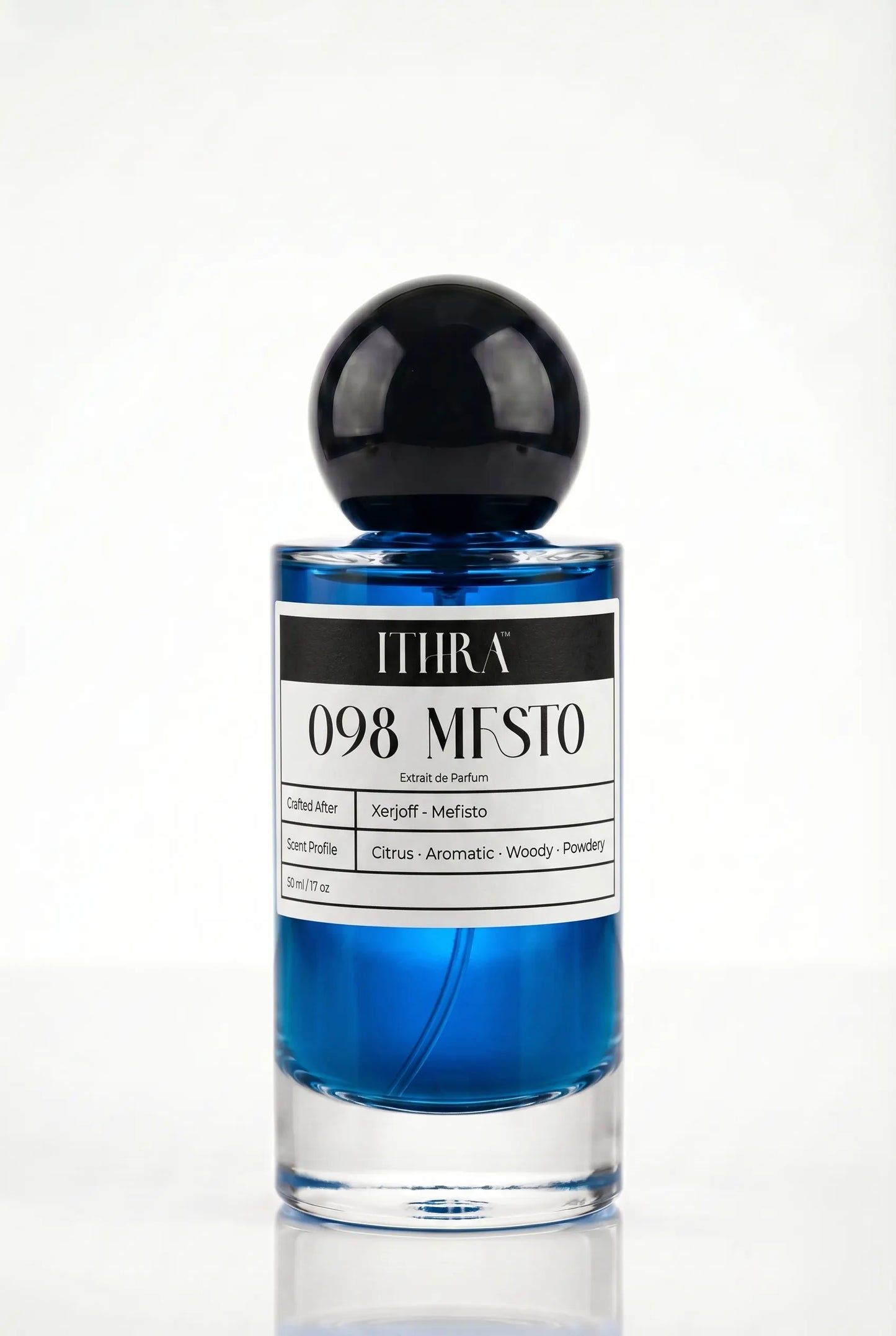 098 MFSTO citrus aromatic powdery woody men's fragrance by Ithra Perfumes, luminous and refined