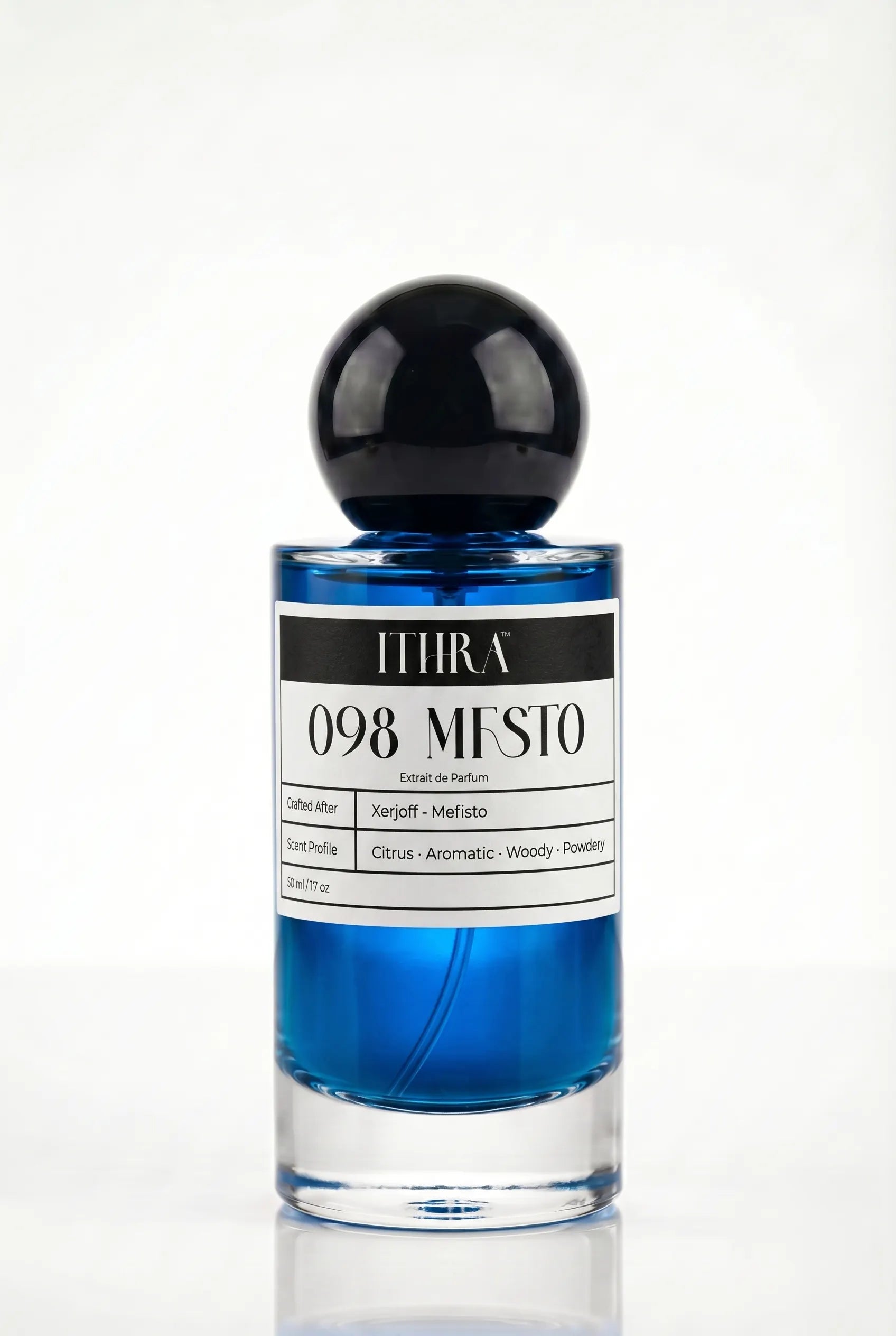 098 MFSTO citrus aromatic powdery woody men's fragrance by Ithra Perfumes, luminous and refined