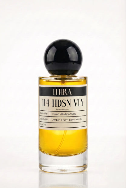 114 HDSN VLY amber fruity spicy woody unisex perfume by Ithra, rich and luxe