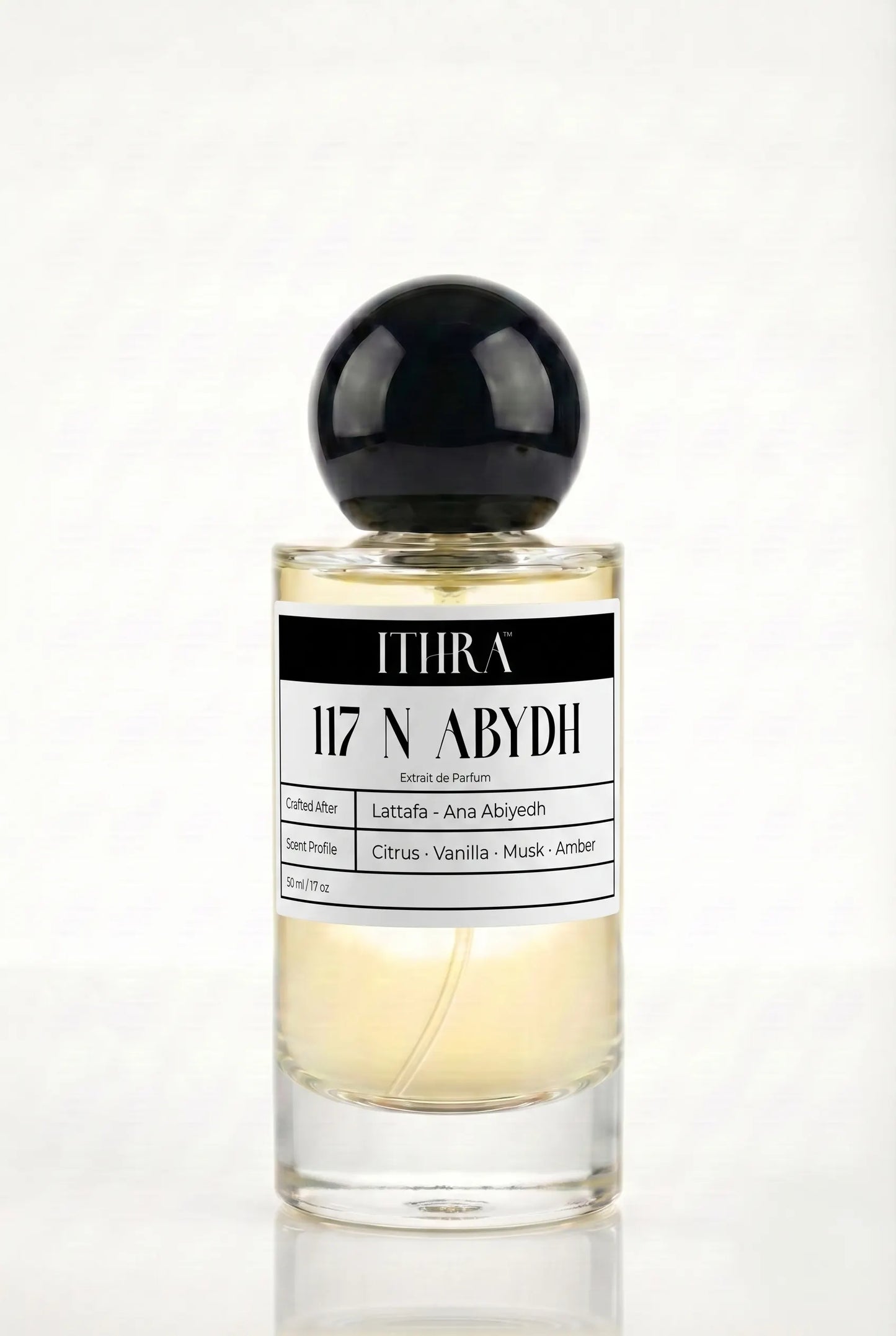 117 N ABYDH soft gourmand unisex fragrance by Ithra Perfumes, soft and luminous