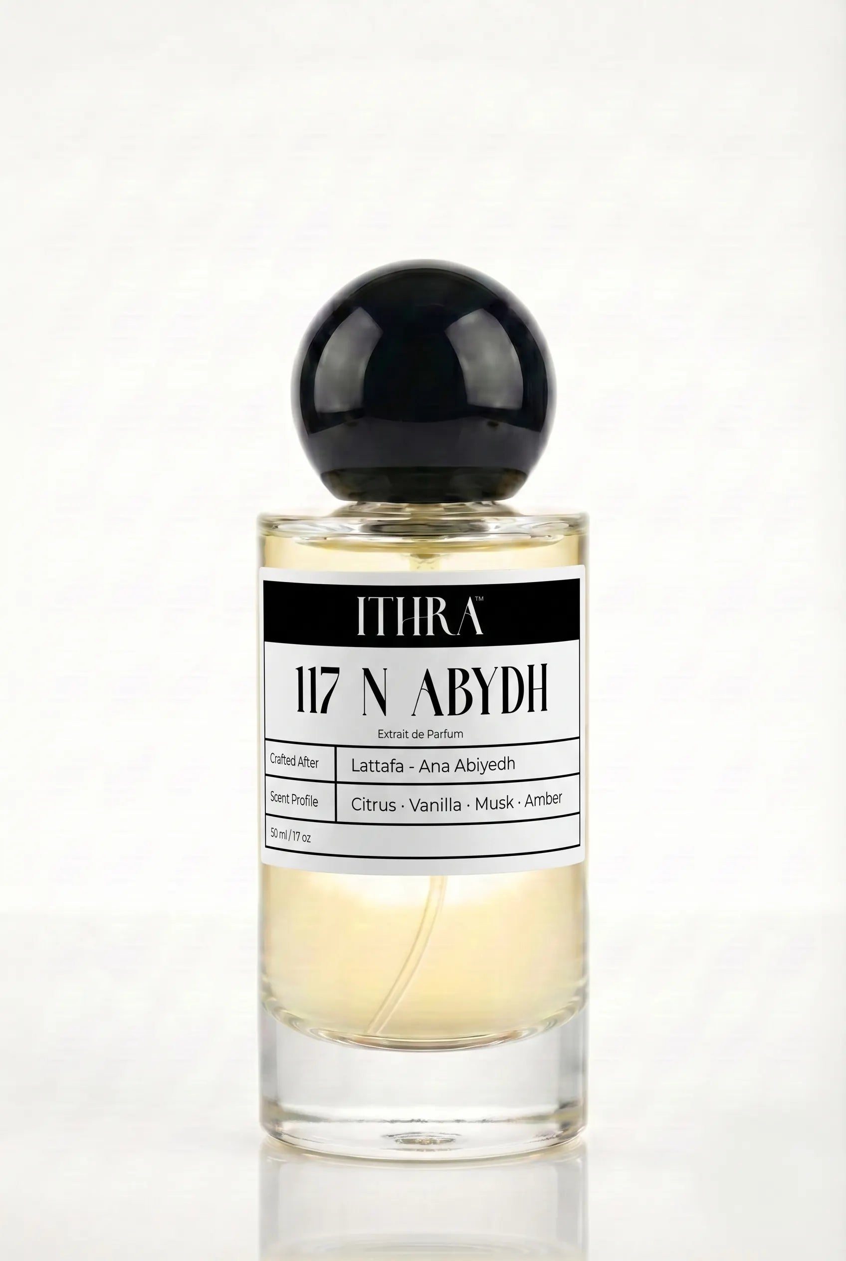 117 N ABYDH soft gourmand unisex fragrance by Ithra Perfumes, soft and luminous