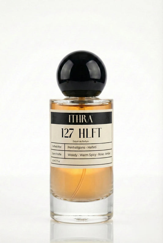 127 HLFT rose amber warm spicy oud woody unisex perfume by Ithra, dark and commanding