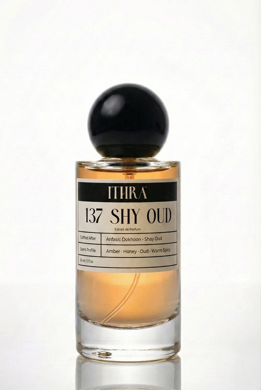 137 SHY OUD soft honey oud amber unisex perfume by Ithra, warm and soulful