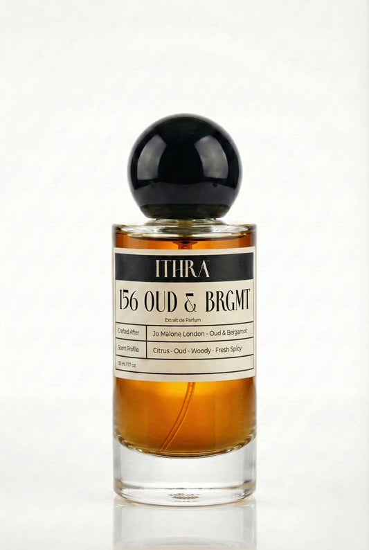 156 OUD BRGMT fresh citrus oud woody unisex perfume by Ithra, bright and refined

