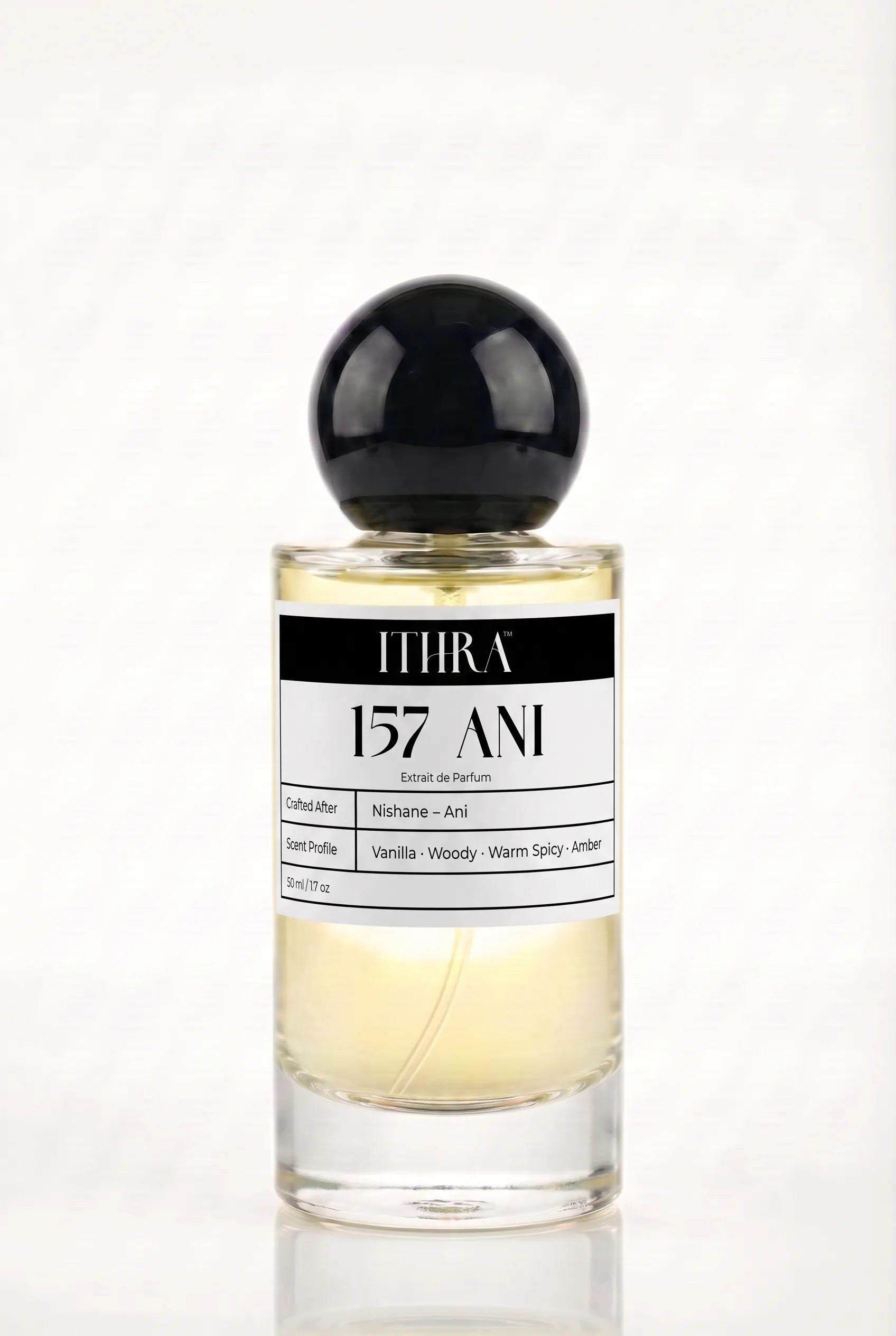 157 ANI vanilla warm spicy woody amber unisex perfume by Ithra, golden and luxurious