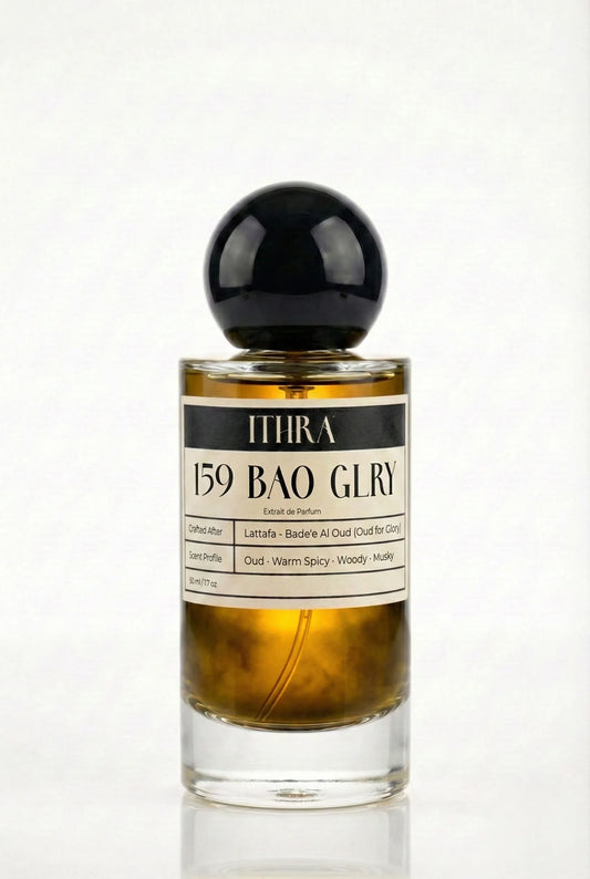 159 BAO GLRY warm spicy oud woody musky unisex perfume by Ithra, intense and sophisticated