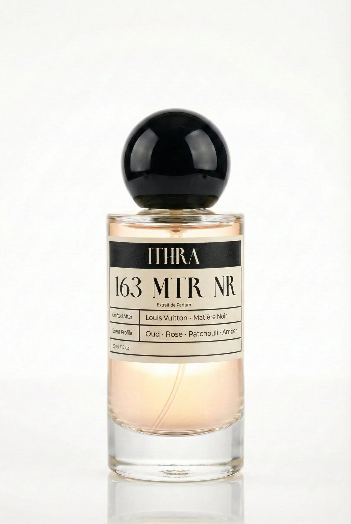 163 MTR NR rose patchouli oud amber musky women's perfume bottle by Ithra, dark and magnetic
