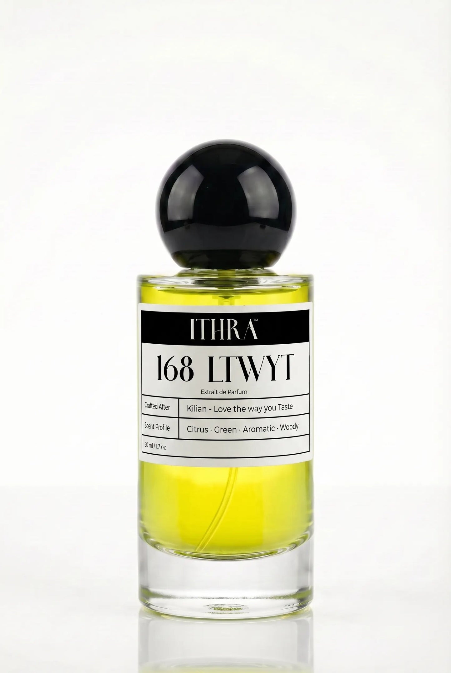 168 LTWYT citrus green aromatic unisex perfume by Ithra, crisp and dewy