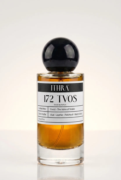 172 TVOS oud saffron patchouli warm spicy unisex perfume by Ithra, dark and commanding