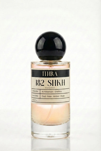 182 SHKH oriental rose oud amber woody unisex perfume by Ithra, regal and serene