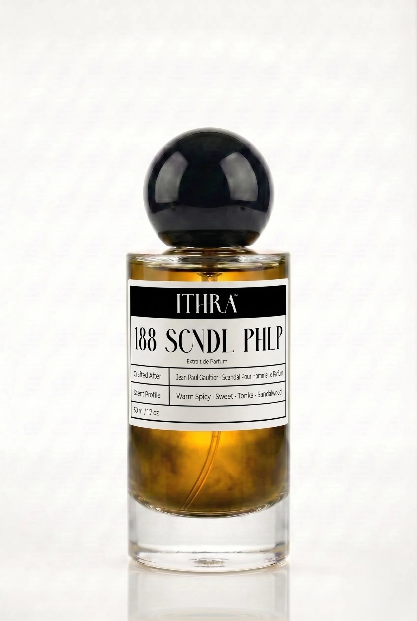 188 SCNDL PHLP warm spicy sweet tonka sandalwood men's fragrance by Ithra Perfumes, bold and sensual