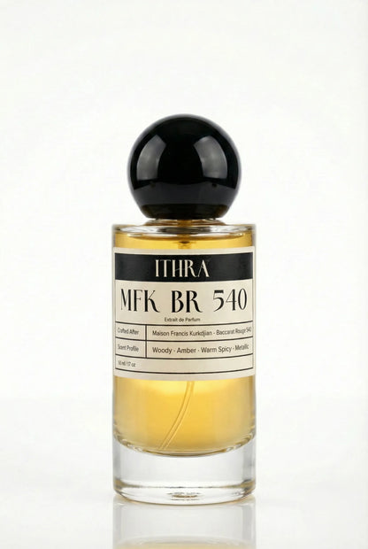 BR 540 oriental floral amber woody unisex perfume by Ithra, radiant and incandescent