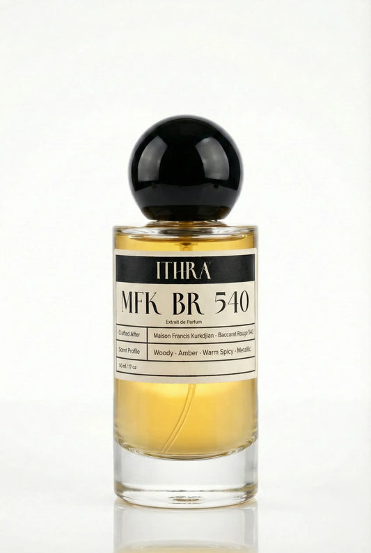 BR 540 oriental floral amber woody unisex perfume by Ithra, radiant and incandescent