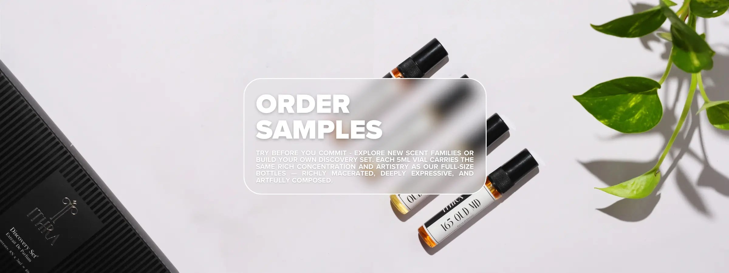 Discover designer and niche inspired perfumes with our Discovery set of 5 ml perfume samples by Ithra Perfumes in India.