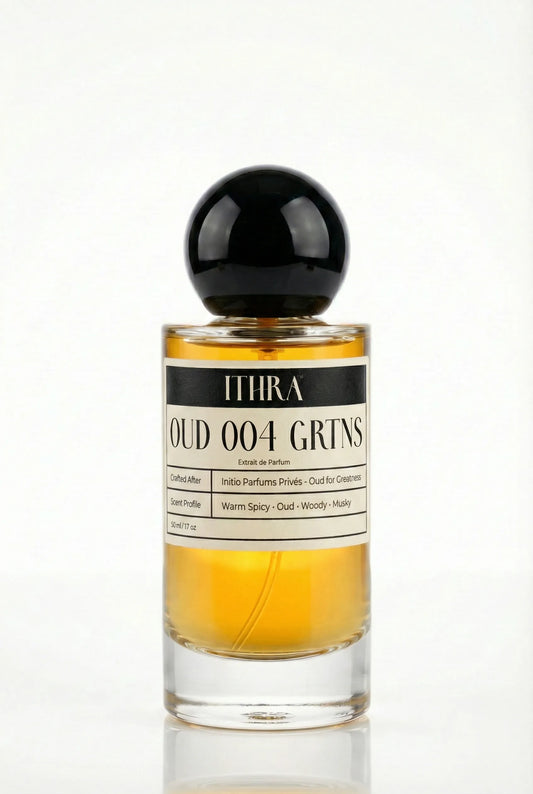 OUD 004 GRTNS warm spicy oud woody musky unisex perfume by Ithra, bold and commanding
